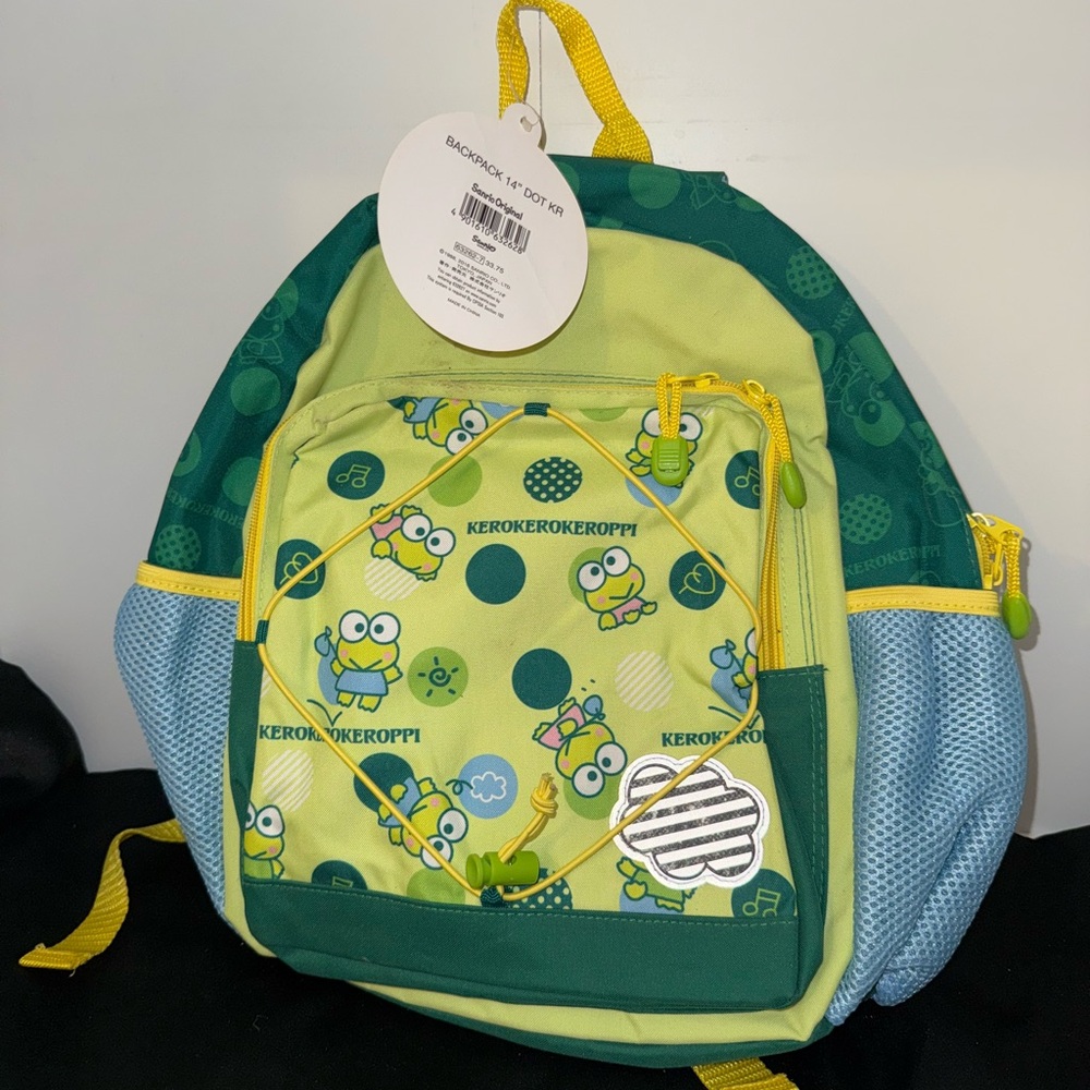 Sanrio Keroppi Kids Backpack - Green and Yellow